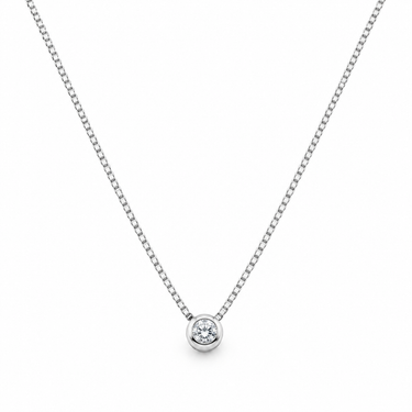 Collar Punto De Luz Moissanita Plata 4mm - Atesorame