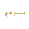 Piercing Star Gold Tope Plano - Atesorame