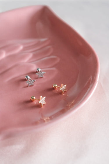 Aros Niña Star Plata - Atesorame