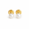 Abridores Tope Rosca Perla Cultivada 4mm Oro 18k - Atesorame