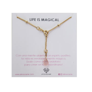 Cascada Melissa Cuarzo Rosa Gold - Atesorame