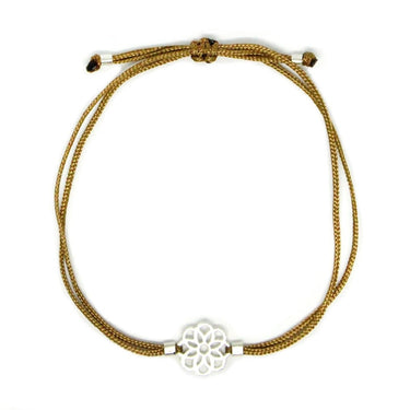 Pulsera Hilo Mandala Flor Camel