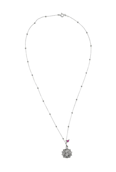 Collar San Benito Rubí Plata - Atesorame