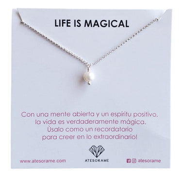 Collar Mini Pearl Silver - Atesorame