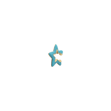 Ear Cuff Gold Star Turquesa