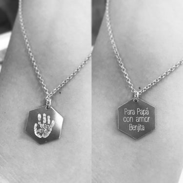 Collar Plata unisex Hexagonal - Atesorame