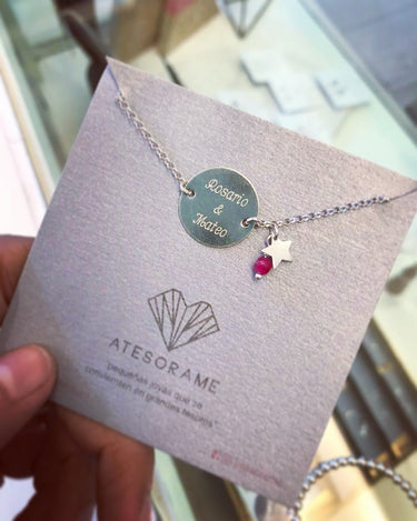 Pulsera Grabada Medalla 18mm - Atesorame